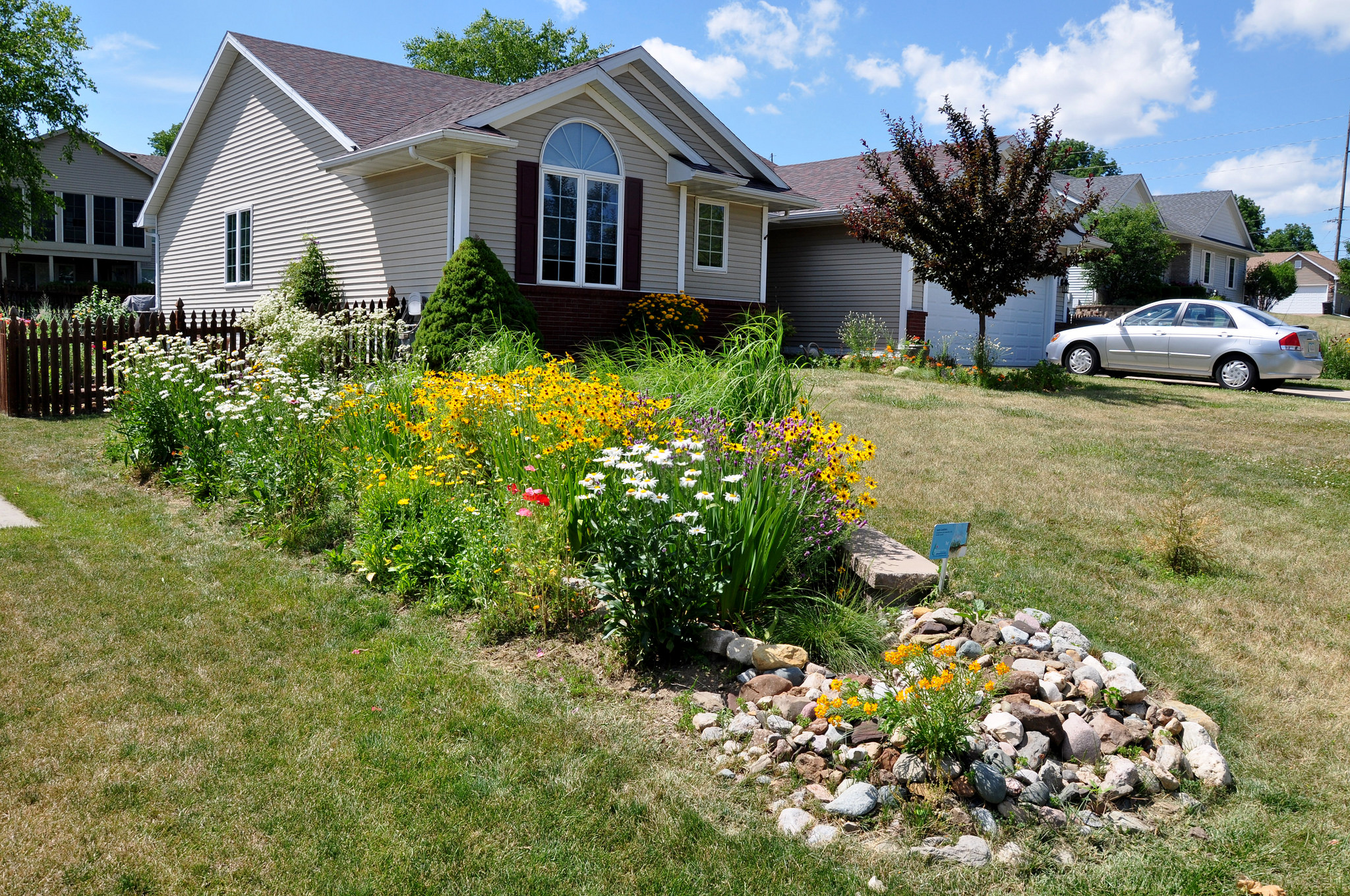 Rain gardens are one way Iowans help soak up and filter rain water - all while beautifying their lawns | Iowa DNR